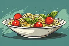 西餐意面西餐美食插画