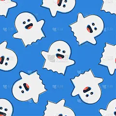 有趣的幽灵无缝图案