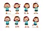 kid child expression vector illustration set bundlekid child expression vector illustration set bundle
