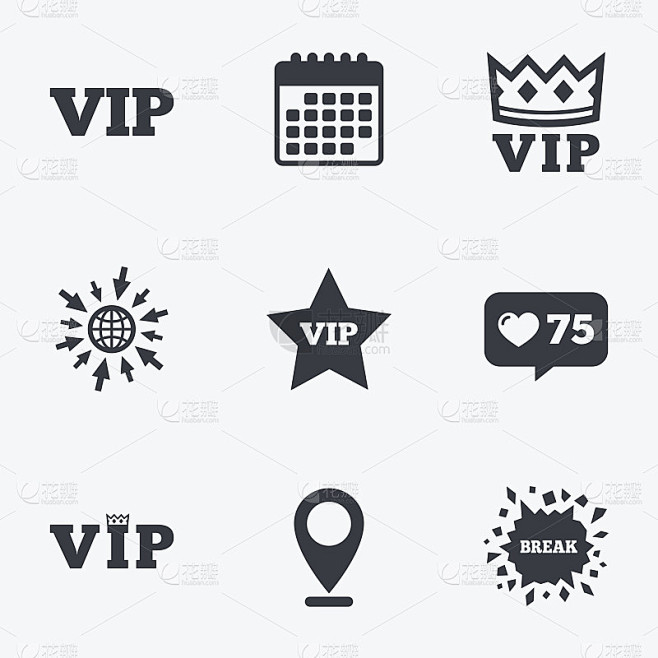 VIP图标。非常重要的人物象征。