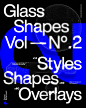 218312 潮流酸性海报背景元素毛玻璃几何形状图案效果叠加图层PS设计素材 Glass Shapes (1)