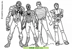 10张蜘蛛侠战斗毒液多元宇宙卡通涂色角色大全！ | 涂色集，涂色画打印大图 : 蜘蛛侠的起源故事在不同版本的漫画中有一些变化，但核心元素通常保持一致。以下是一些不同版本中的变化：原版起源：在1962年首次登场的《Amazing Fantasy》#15中，彼得·帕克被一只放射性蜘蛛咬伤，从而获得了超人的力量、敏捷性和能够 10张蜘蛛侠战斗毒液多元宇宙卡通涂色角色大全！