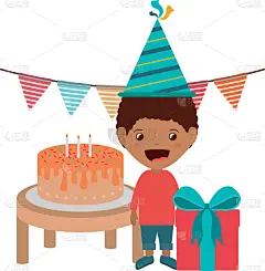 男孩,生日,派对帽,婴儿,人,女孩,纸,可爱的,小的,庆祝