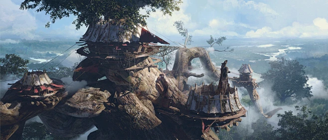 Tree settlement concept | scene 02-花瓣网