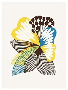 花卉插画系列图集丨创意叶子草本花卉绘画/抽象植物绘画临摹作品/水彩iPad手绘