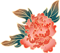 创意国潮风国庆节插画-牡丹花