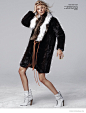 卡洛琳-爱斯基摩人的时尚-VOGUE时尚韩国封面-巴西模式皮草，运动袜，雪镜，滑雪板和雪靴礼服混合体时装秀---酷图编号1110798