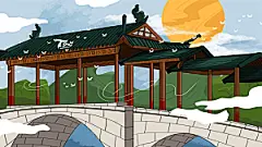 中国风古风古建筑背景