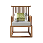 老榆木免漆家具圈椅 现代新中式打坐沙发禅椅 实木办公椅明式围椅-淘宝网