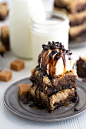 Chocolate Caramel Brownie Cookie Bars #下午茶#