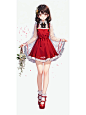 红色迷人的Lolita女仆装