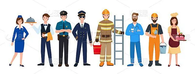 各种职业和职业的人群。