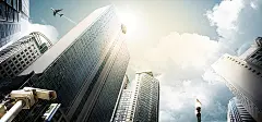 蓝天,白云,太阳光,办公大楼,飞机,摄像头,商务海报banner,海报banner,科技,科幻,商务图库,png图片,网,图片素材,背景素材,3834983@北坤人素材