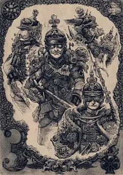 他用一支铅笔画出了一张张扑克帝国，这才是真正的手绘