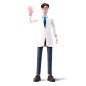 医生举手 3D 插图