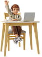 little boy studying online Illustration in PNG, SVG