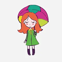 撑伞的小女孩图标 打伞 撑伞 水彩 萌 躲雨 雨伞 UI图标 设计图片 免费下载 页面网页 平面电商 创意素材
