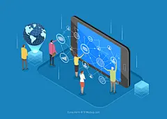VR概念 人物 信息交流 未来科技概念插图AI_矢量素材_插图/插画