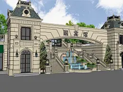 宾馆入口景观，现代主义风格 - archgo.cn