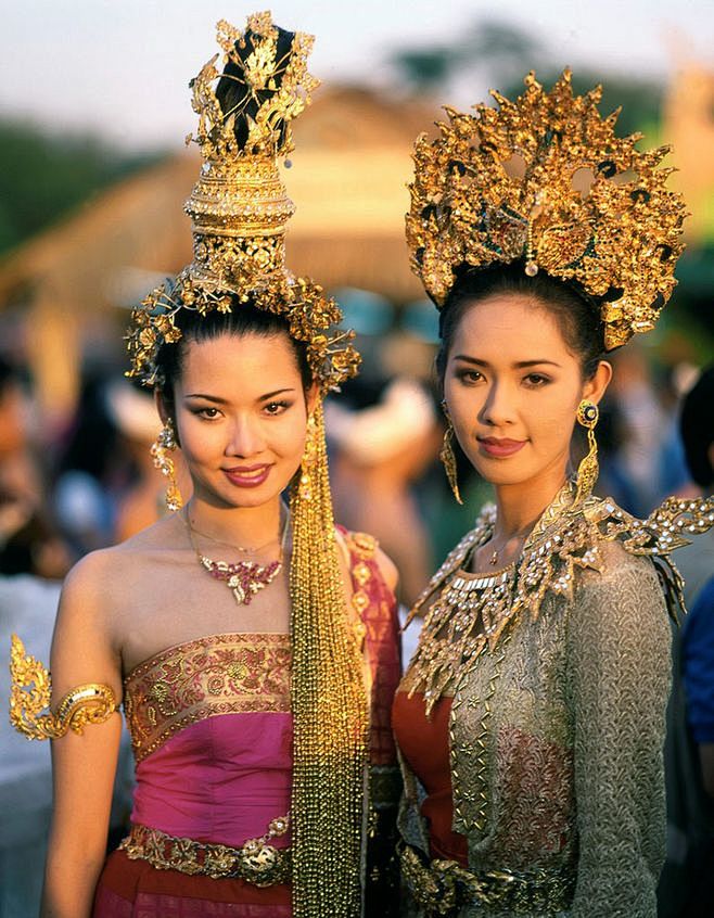 泰国,曼谷,节日,女人,传统服饰@北坤人...