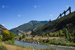 矿坑,建筑结构,科罗拉多州,甘尼生河,季节,秋天,图像,美国西部,美国,采矿业