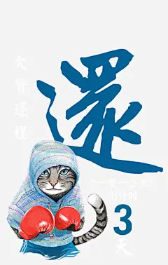 打拳击的猫免抠素材_新图网 https://ixintu.com 卡通 帅气 猫