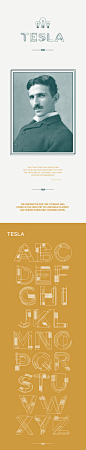 Tesla Font : The inspiration for this typeface was found in the circuitry of lightbulb filament and wiring intricately crossing paths.