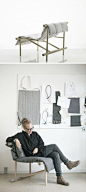 丹麦设计师Christina Liljenberg Halstrøm作品：一张用圆木杆构成的椅子“COVER_UP”。