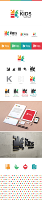 The Kids Center : The project is a proposed branding exercise done for, The Kids Center, an activity school for children. The identity has been created using basic shapes (Square, Triangle, Circle, Rectangle) and colors. The shapes are used to denote, the