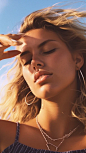 beautiful blonde girl with wet hair laiing at the beach, You don't see hands in the picture. Add a sunkissed 80s flair filter to the picture, photorealistic, natural sunlight, sunny and aesthetic atmposphere 35mm film