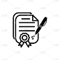 Contract signing icon vector logo