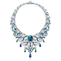 Chow Tai Fook Frank Stella-inspired La Lumiere de L’Infini necklace set with a black opal, diamonds, sapphires and tourmalines