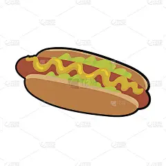 孤立矢量插图的美味热狗