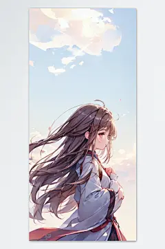 数字艺术手绘汉服女孩