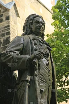 莱比锡城,纪念碑,johann sebastian bach,德国,建筑结构,国内著名景点,青铜,建筑外部,垂直画幅,图像