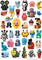 Hiroshi Yoshii's wonderful urban vinyl "Daily Work" characters.  He designed one a day.: 