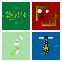 2019,贺卡,新年前夕,摆拍,模板,猪,庆祝,花,剪影