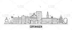 城市天际线,哥本哈根,丹麦,分界线,城市,旅途,国内著名景点,商务,名声,小的