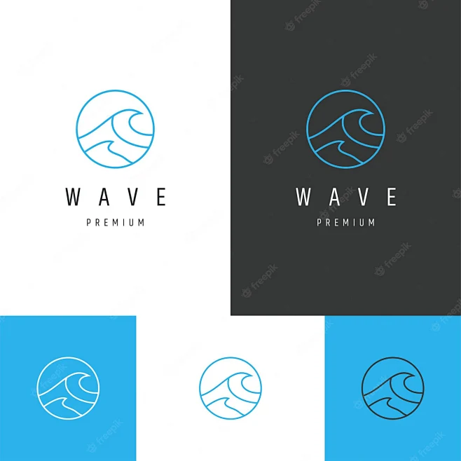 Wave logo icon design template-花瓣网
