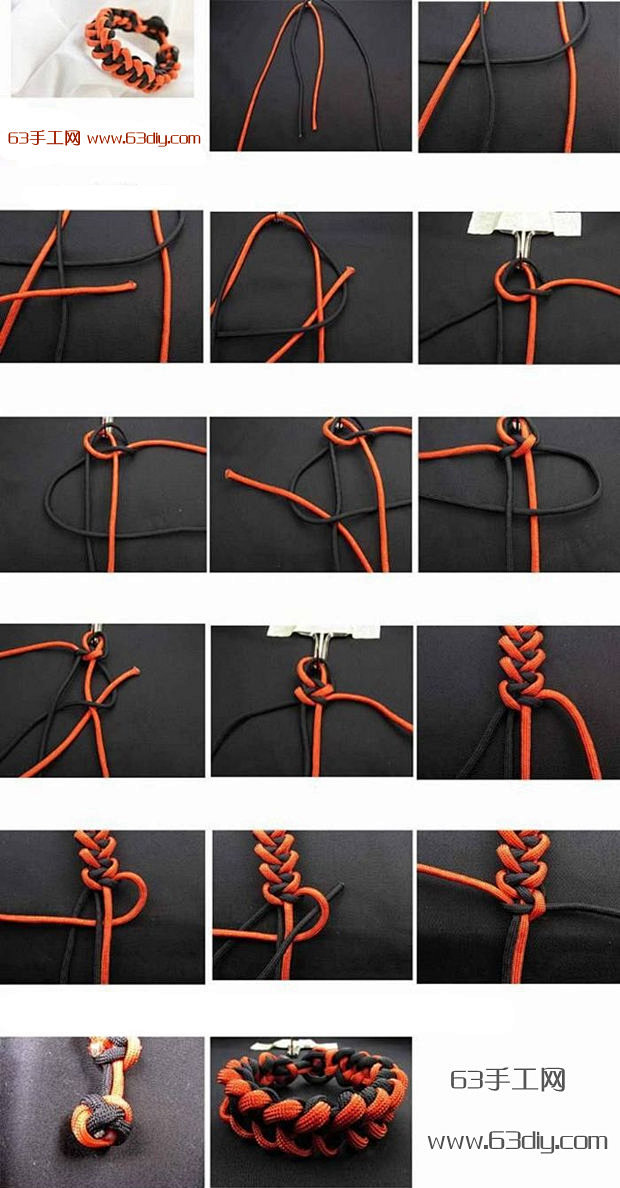 双色编绳手链 #手工# #DIY# #编...