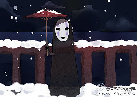 雪地打伞的无脸男lctncjl