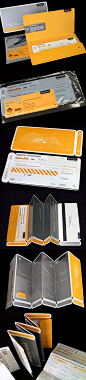 Airplane Tickets. Very innovative packaging, clean overall look. Great use of colors and plastics.: 