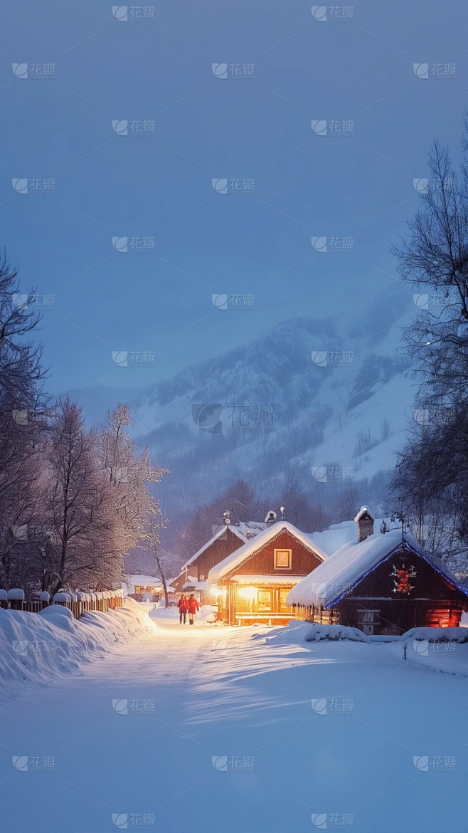 风光通用雪中小屋图片素材素材-花瓣网