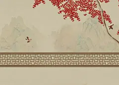 工笔画展板背景设计
