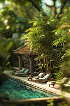 夏天来袭夏日泳池场景