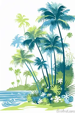 夏季元素插画图库