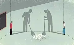 【意大利创意插画师Davide Bonazzi寓意深刻的插画欣赏】—— 明明心里已经后悔到不行，但却谁也不肯道歉服软，这是很多感情破裂的原因。