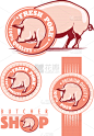 清新,猪,标签,猪肉,农业,商务,菜单,野餐,食品,烤肉架