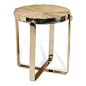 Interlude Home - Monaco Side Table - If you're in need of a small table that screams sophistication, you've found it. With clean lines and lovely nickel, it exudes elegance and will immediately upgrade any room.