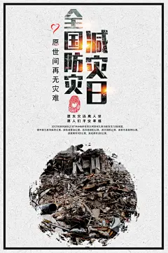 全国防灾减灾日防震防汛抗洪救灾安全海报